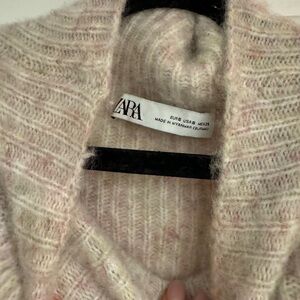 Zara Women's Soft Cream Cowl Neck Sweater